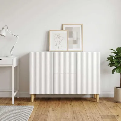 Obrázok produktu pre Maison Exclusive – Komoda, lesklá biela, 89 x 34,5 x 60 cm, drevotrieska