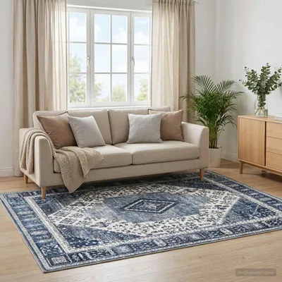 Obrázok produktu pre Koberec ORIZ, tmavomodrá farba, 140 x 200 cm, 100% polyester