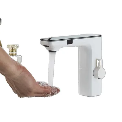 Produktbild von Waschtischarmatur, sensoraktiviert, zeitgenössisches Design, Weiß