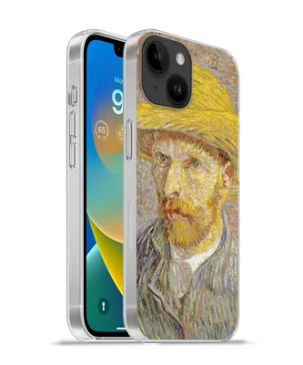 Produktbild von MuchoWow® Handyhülle Schutzhülle Hülle für Apple iPhone 14 - Softcase Selbstbildnis mit Strohhut - Vincent van Gogh Silikon Softcase Handy Hülle - Mobiltelefonhülle