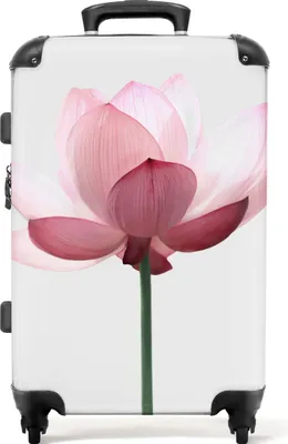 Obrázek produktu pro NoBoringSuitcases.com® Velký kufr - Flowers - Pink - Nature - Botanical - Combination Lock TSA - Hard Shell Trolley 4 Wheels - 72 litrů - Cestovní kufr - 66 cmKufr Medium 67x43x25 cm, 72L,
