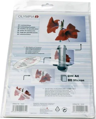 Produktbild von Olympia Laminierfolien DIN A4 80 micron (25 Stück)