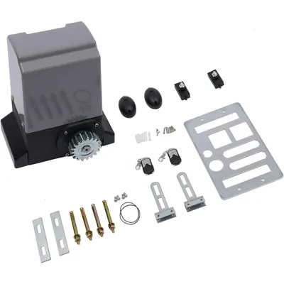 Immagine prodotto di Motore per cancelli scorrevoli - Motore elettrico per cancelli - Fino a 2000 kg - Apriporta automatico per cancelli scorrevoli - Telecomando a distanza - Kit completo - Colore nero