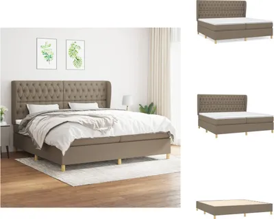 Produktbild von vidaXL Boxspringbett mit Matratze Taupe 200x200 cm Stoff -  Betten & Bettgestelle