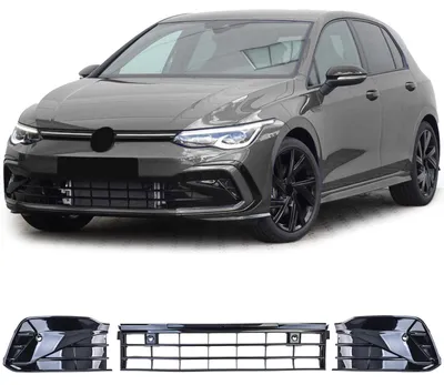 Gitter LINKS RECHTS MITTE Schwarz Glanz für VW Golf 8 VIII GTI GTD R-Line 19-24 – Produktansicht