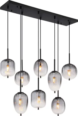 Produktbild von Globo Lighting Hängeleuchte Metall schwarz matt, 8x E14