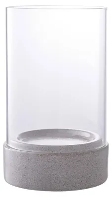 Obrázek produktu pro Hurricane – svícen z keramiky a šedého skla, 16 × 25 cm