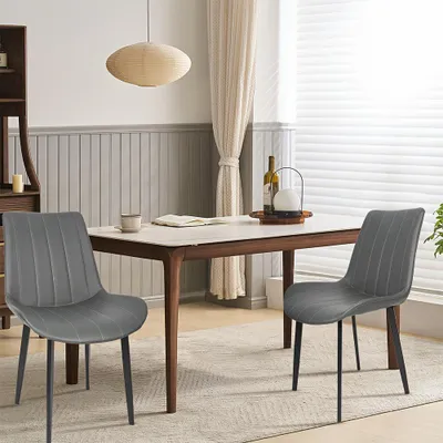 Immagine prodotto di Set di 4 sedie da pranzo - Sedie ergonomiche con seduta imbottita e gambe in metallo