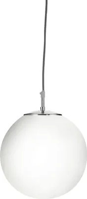 Immagine prodotto di Lampada a sospensione, argento satinato, vetro opalino, globo, dimmerabile