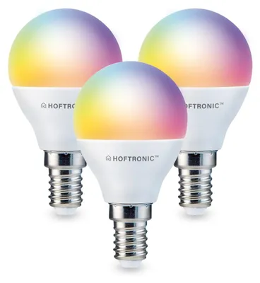 Produktbild von hoftronicsmart Smart Lampe P45 5,5W 470lm RGBWW Weiß 3er Set