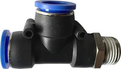Produktbild von Poussez pneumatique en T-raccord (PD) Ø 4 mm avec filetage BSPT R1/8"