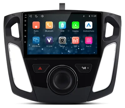 Obrázok produktu pre 9-palcové autorádio pre Ford Focus III (2011-2019) s operačným systémom Linux, podporou CarPlay a Android Auto, s Bluetooth, Wi-Fi, RDS, a možnosťou pripojenia kamery. Vi Link