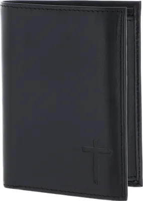 Produktbild von oxmox Leder Geldbörse Leather RFID Protect Kombibörse Freedom Cross Embossed Black schwarz