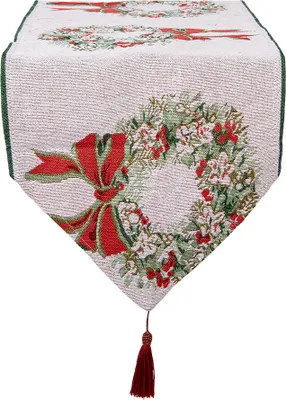 Produktbild von Clayre & Eef Tischläufer Weihnachten 33x180 cm Beige Polyester