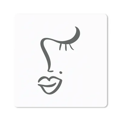Produktbild von MuchoWow® Mauspad Mousepad Gesicht - Frau - Schwarz - Weiß 30x30 cm - Mousepads - Maus Mat - Pad - Mausunterlage - Gaming