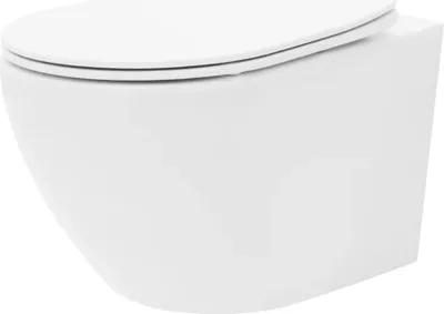 Obrázok produktu pre VBChome Závesné keramické WC bez ráfika s WC poklopom WC sedátko z duroplastu WC bez ráfika s funkciou mäkkého zatvárania WC s umývaním