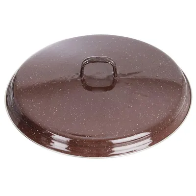 Immagine prodotto di Coperchio in acciaio smaltato marrone per pentola da 32 cm, lavabile in lavastoviglie