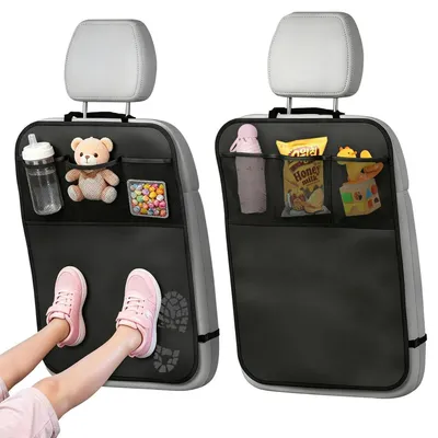 Immagine prodotto di Coprisedili per auto, protezione per lo schienale, 2 pezzi, con 3 tasche, tessuto Oxford 210D, impermeabile