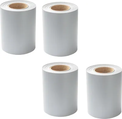 Zdjęcie produktu dla Izrielar 4 rolki pasków osłonowych z PVC 50 m x 19 cm Folia osłonowa z 40 klipsami mocującymi do ogrodzenia ogrodowego, balkonu Szara