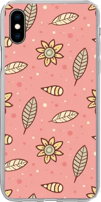 Produktbild von MuchoWow® Handyhülle Schutzhülle Hülle für Telefoonhoesje iPhone Xs Muster - Blumen - Blätter - Mädchen - Kinder - Kinder Silikon Softcase Handy Hülle - Handytasche