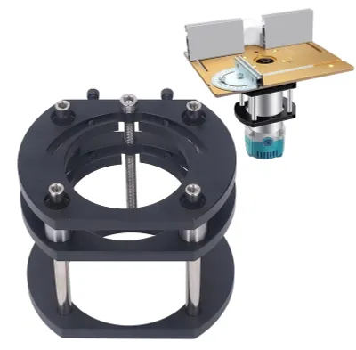 Imagen del producto de Plataforma de sujeción ajustable en altura - Aleación de aluminio - 4 mordazas - Adecuada para pequeñas máquinas de corte - Trabajo de precisión en madera - Hasta 51 mm - Mesa de fresado