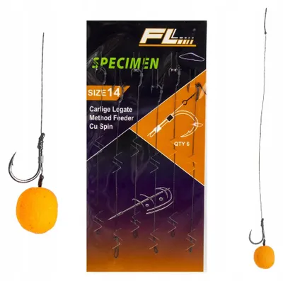 Produktbild von FL Specimen Method Feeder Vorfach Geflochten Bagnet 6 Stück Größe 14
