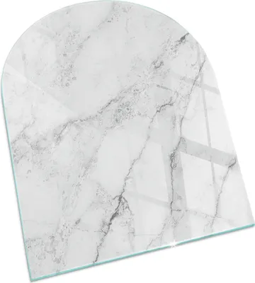 Produktbild von Marmormuster mit Aderung – Glasbodenplatte für – Kaminofen – Kaminplatte Glas – Schutzglas – Funkenschutzplatte –Glasbodenplatte Feuerfeste – Hitzeschutzplatte – Bodenschutz aus Glas – 80x70 cm