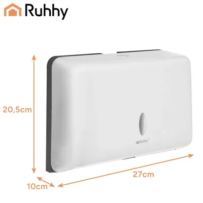 Productafbeelding van Wanddispenser voor papieren handdoekjes - 27 × 20,5 × 10 cm, wit