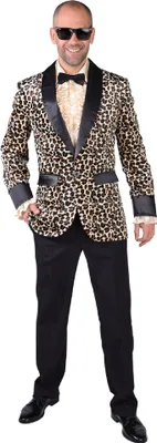 Produktbild von M218294-S Sheeba Herren Leoparden Sakko-Jackett Discojackett Gr.S