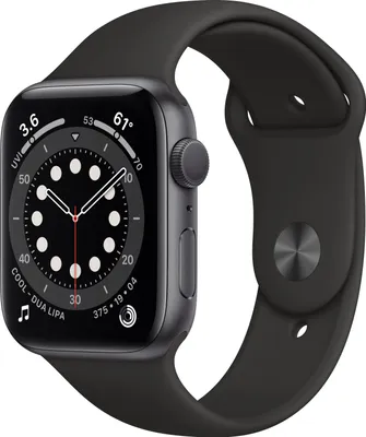 Immagine prodotto di Apple Watch Series 6 GPS, cassa in alluminio Space Grey da 40 mm con fascia sportiva nera