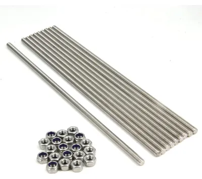 Obrázek produktu pro Solidchoice – Sada 10 kusů závitových tyčí M6 x 250 mm s maticemi
