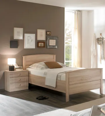 Produktbild von Senio Schlafzimmer Set Bett + Nachtkommode MDF White