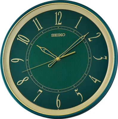 Immagine prodotto di Seiko QXA834M Orologio da parete al quarzo con movimento silenzioso di colore verde/oro