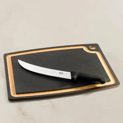 Imagen del producto de Cimitarra Fibrox con filo de sierra, cuchillo de carnicero afilado para grandes piezas de carne, 25 cm, hoja curvada, apto para HACCP, color