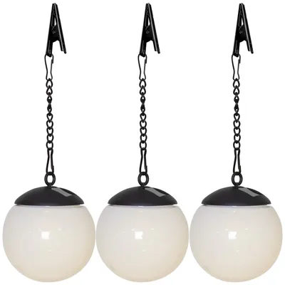 Immagine prodotto di Globo solare a LED 'Globus', set di 3, bianco, Ø 10 cm ciascuno