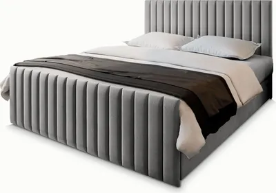 Produktbild von Masseno Boxspringbett ARION 180x200 cm Komplett-Set mit Bonell Matratze und Topper, Polsterbett mit Bettkästen -Hellgrau, PAROS 05