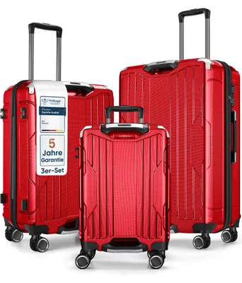 Produktbild von 4FLY Aluminium-Rahmen Hartschalen Reisekoffer Set 3-teilig Ultraleicht (M/L/XL) aus PC+ABS – mit TSA-Schloss, 4 Spinner-Doppelrollen, Handgepäck