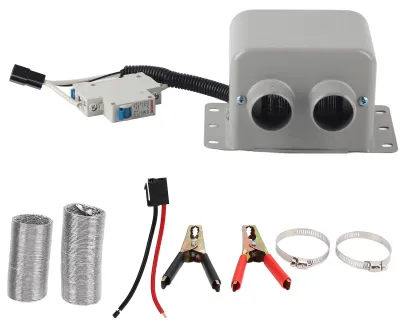 Produktbild von Elektrische Abtauheizung für Autos, 800 W, tragbar, schnell aufheizender Windschutzscheibenventilator mit 2 Löchern, 24 V