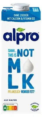 Produktbild von Alpro Haferdrink, Haferdrink, 1 l, 1 Stück(e), Milchzucker, Oat Base (Water, Oats (9.8%)), Soluble Corn Fiber, Sunflower Oil, Tricalcium Phosphate, Sea Salt,..., 46 kcal