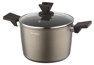 Imagen del producto de Olla de aluminio de alto rendimiento, 22 cm, 5 litros, apta para inducción y gas