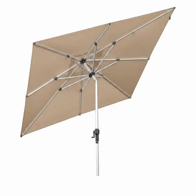 Produktbild von anndora Sonnenschirm 2,5x2,5 m knickbar UV-Schutz UPF50 Kurbelsystem Dark Natural
