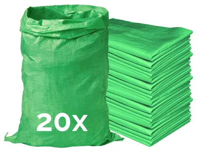 Produktbild von Garronda Polypropylensack 85 x 50 cm 20 Stück Getreidesack aus PP für Lagerung & Sand reißfest 25 kg belastbar – vielseitig einsetzbar: Gewebesäcke Sandsäcke Gartensack Hochwasserschutz Grün GD-0161