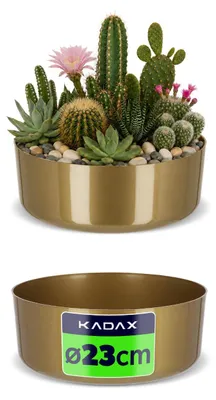 Immagine prodotto di Vaso da fiori KADAX "Ronta", vaso rotondo, vaso per piante, fioriera 22 cm, vaso d'oro