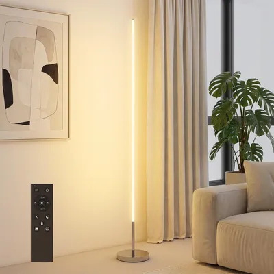 Productafbeelding van LED-staande lamp voor de woonkamer met instelbare kleurtemperatuur, ook geschikt voor slaapkamer en kantoor, 20 x 20 x 150 cm