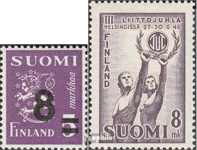 Produktbild von Briefmarken Finnland 1946 Mi 324,325 (kompl.Ausg.) postfrisch Freimarke