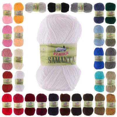 50g Strickgarn Samanta Uni weiß