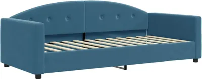 Image de vidaXL Lit de jour bleu 90x200 cm velours