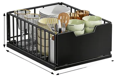 Zdjęcie produktu dla Organizer do szafy, metalowa wysuwana szuflada, ciche prowadnice, wysokość 25 cm