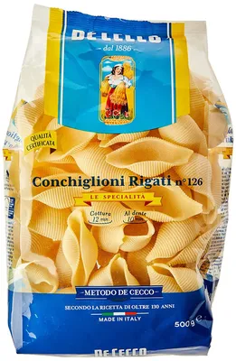 Obrázok produktu pre De Cecco Conchiglioni Rigati Nr 126 aus Hartweizengriess 500g