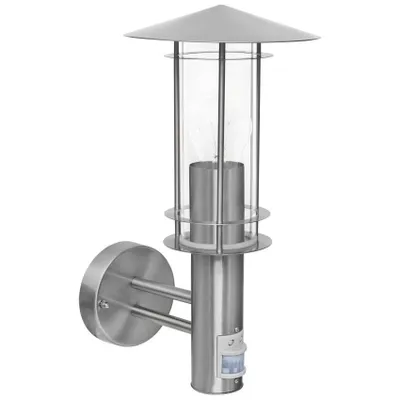 Produktbild von EGLO Außenwandleuchte Lisio mit Bewegungsmelder Lisio 60W Silber 30185